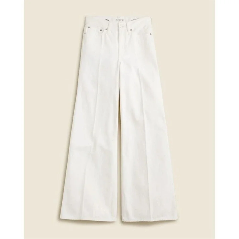 NWT J. Crew Women's High-Rise Superwide-Leg Jeans White Size 24 Preppy
